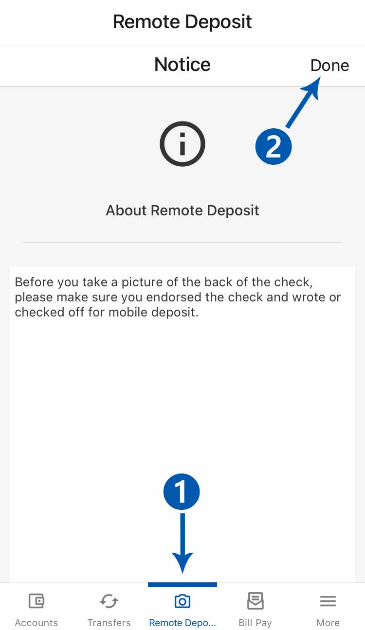 start remote deposit